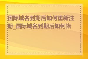 国际域名到期后如何重新注册_国际域名到期后如何恢复