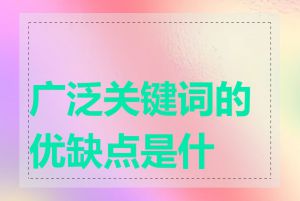 广泛关键词的优缺点是什么