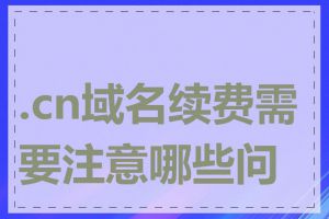 .cn域名续费需要注意哪些问题