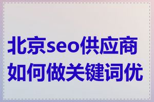 北京seo供应商如何做关键词优化