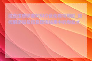 域名信息详查对SEO优化有何帮助_如何解读域名信息查询结果中的专业术语