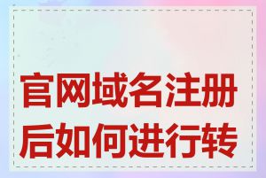 官网域名注册后如何进行转让