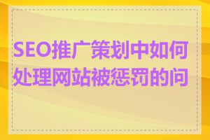 SEO推广策划中如何处理网站被惩罚的问题