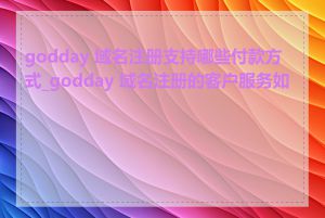 godday 域名注册支持哪些付款方式_godday 域名注册的客户服务如何