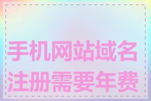 手机网站域名注册需要年费吗