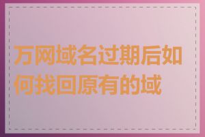 万网域名过期后如何找回原有的域名