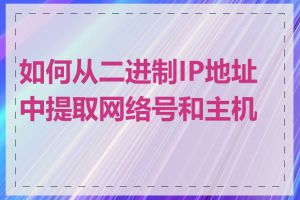 如何从二进制IP地址中提取网络号和主机号