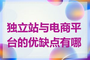 独立站与电商平台的优缺点有哪些