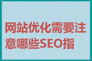网站优化需要注意哪些SEO指标