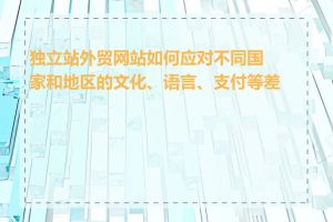 独立站外贸网站如何应对不同国家和地区的文化、语言、支付等差异