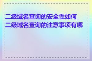 二级域名查询的安全性如何_二级域名查询的注意事项有哪些