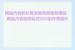 网站内容的长尾关键词策略有哪些_网站内容结构化对SEO的作用是什么