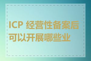ICP 经营性备案后可以开展哪些业务