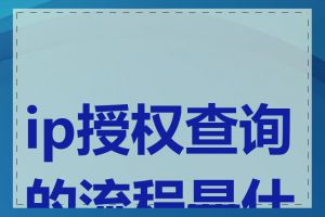 ip授权查询的流程是什么
