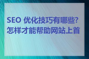 SEO 优化技巧有哪些?怎样才能帮助网站上首页