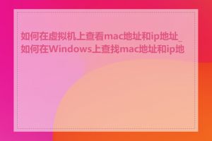 如何在虚拟机上查看mac地址和ip地址_如何在Windows上查找mac地址和ip地址