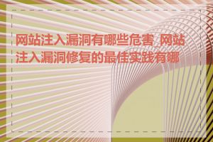 网站注入漏洞有哪些危害_网站注入漏洞修复的最佳实践有哪些