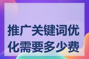 推广关键词优化需要多少费用