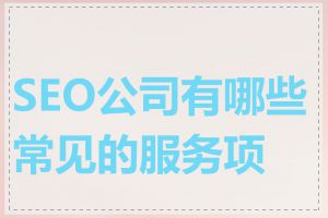 SEO公司有哪些常见的服务项目