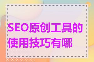 SEO原创工具的使用技巧有哪些