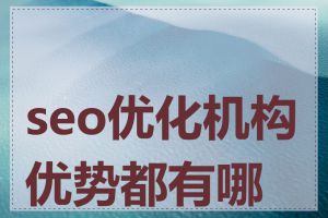seo优化机构优势都有哪些