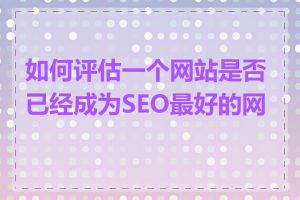 如何评估一个网站是否已经成为SEO最好的网站