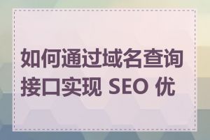 如何通过域名查询接口实现 SEO 优化