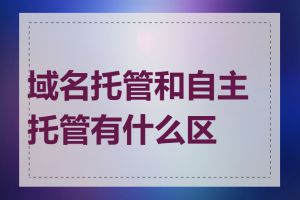 域名托管和自主托管有什么区别