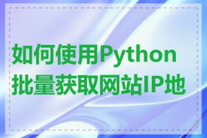 如何使用Python批量获取网站IP地址