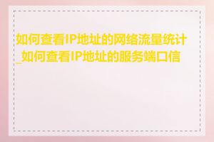 如何查看IP地址的网络流量统计_如何查看IP地址的服务端口信息