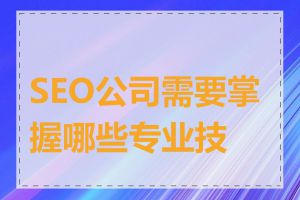 SEO公司需要掌握哪些专业技能