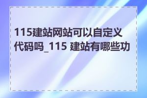 115建站网站可以自定义代码吗_115 建站有哪些功能