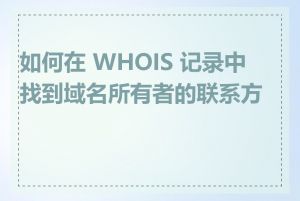如何在 WHOIS 记录中找到域名所有者的联系方式