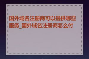 国外域名注册商可以提供哪些服务_国外域名注册商怎么付款