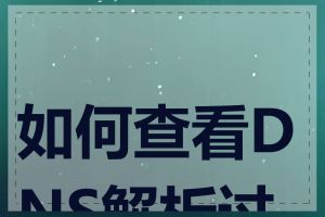 如何查看DNS解析过程