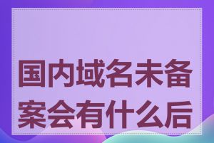 国内域名未备案会有什么后果