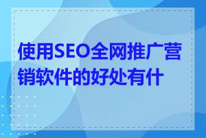 使用SEO全网推广营销软件的好处有什么
