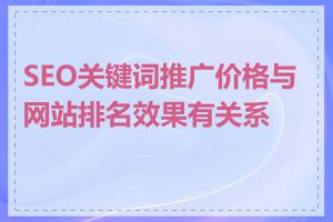 SEO关键词推广价格与网站排名效果有关系吗