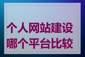 个人网站建设哪个平台比较好