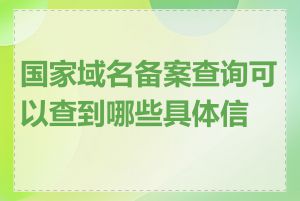 国家域名备案查询可以查到哪些具体信息