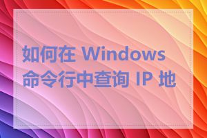 如何在 Windows 命令行中查询 IP 地址