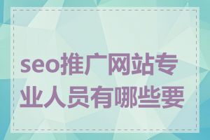 seo推广网站专业人员有哪些要求