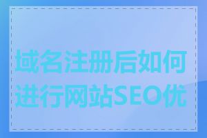 域名注册后如何进行网站SEO优化