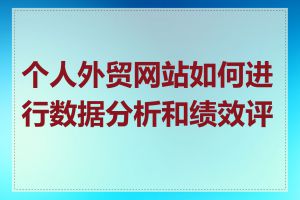 个人外贸网站如何进行数据分析和绩效评估