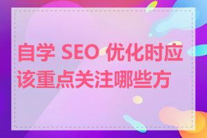 自学 SEO 优化时应该重点关注哪些方面