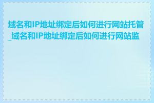 域名和IP地址绑定后如何进行网站托管_域名和IP地址绑定后如何进行网站监控