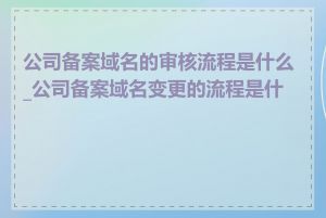 公司备案域名的审核流程是什么_公司备案域名变更的流程是什么