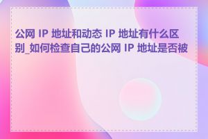 公网 IP 地址和动态 IP 地址有什么区别_如何检查自己的公网 IP 地址是否被封