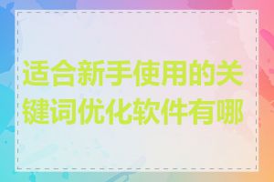 适合新手使用的关键词优化软件有哪些