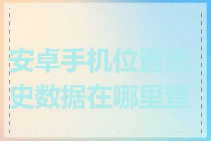 安卓手机位置历史数据在哪里查看
